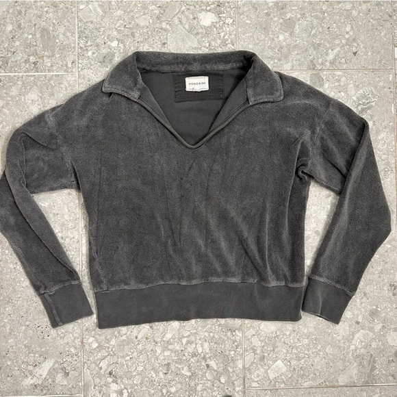 Honorine Tops - Honorine Hunter Polo Sweatshirt women’s size XS cropped grey Sherpa fleece top